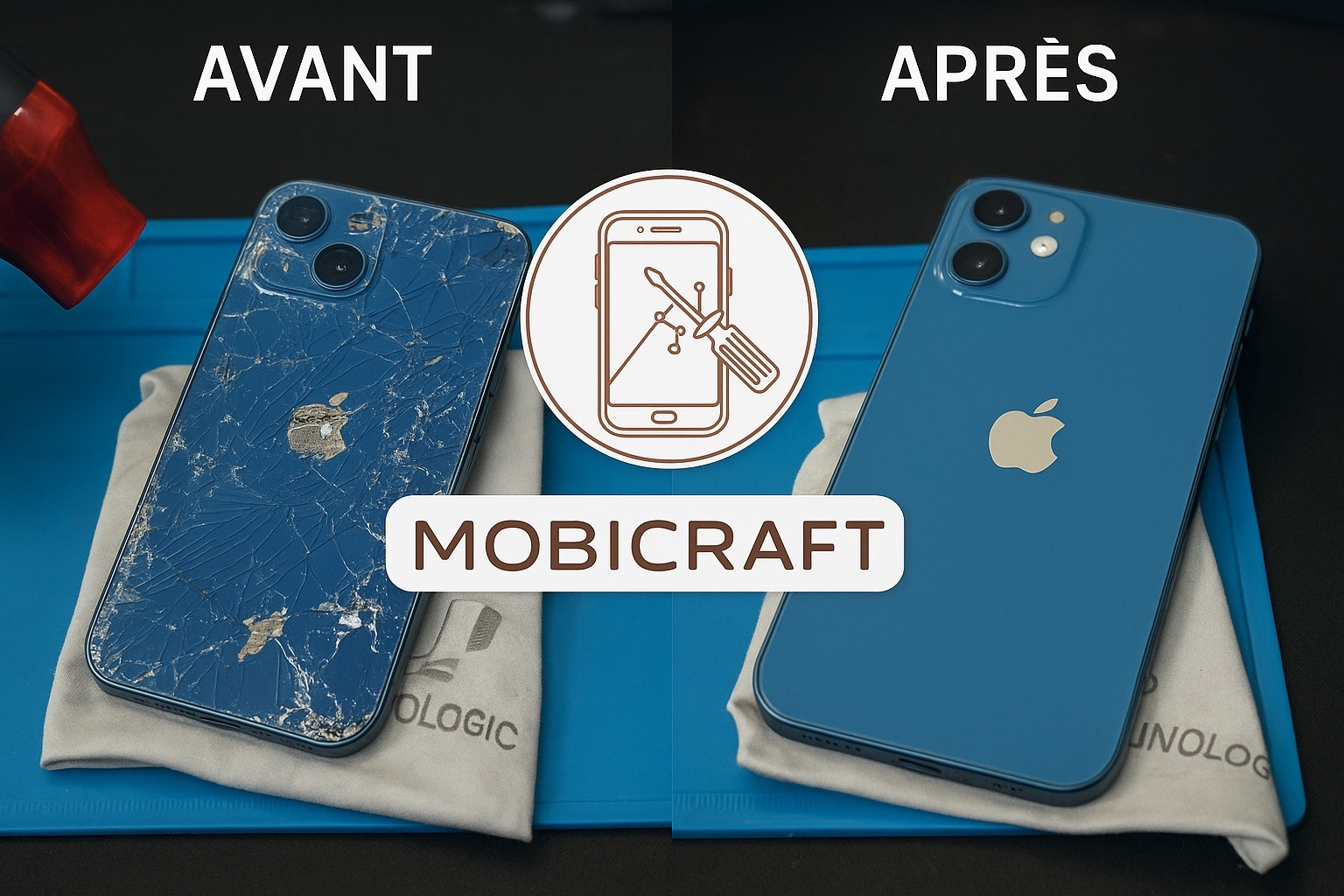 Réparation iPhone avant et après - Mobicraft